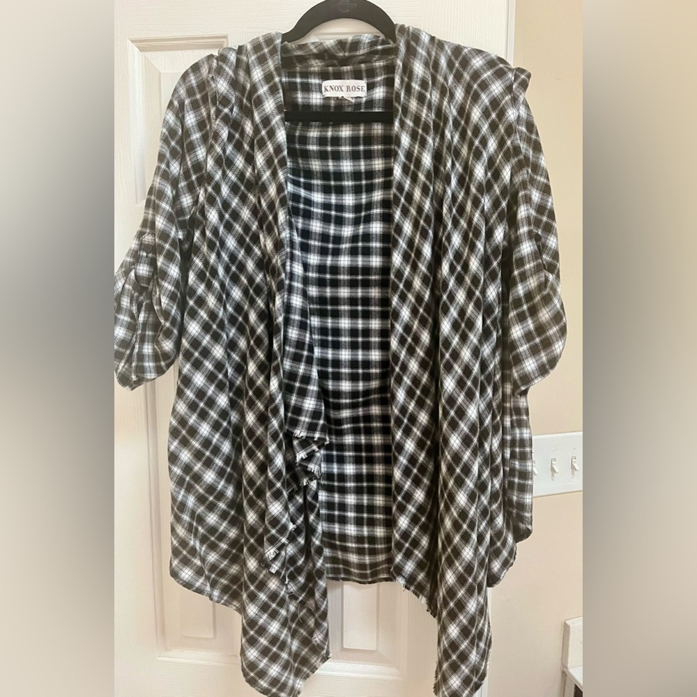 Knox Rose plaid drapey cardigan